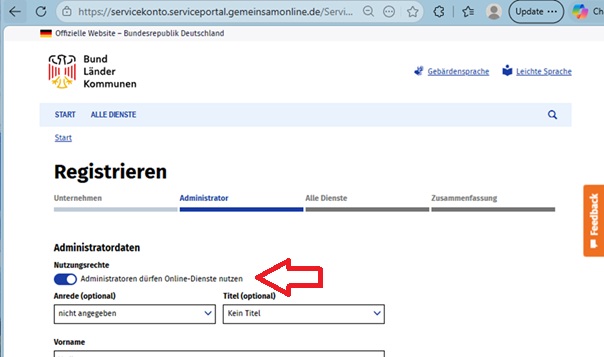 E-Rechnung GemeinsamOnline Administration