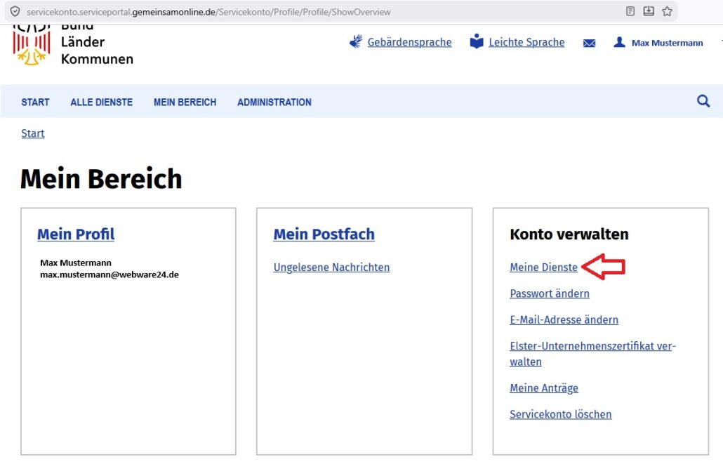 GemeinsamOnline Meine Dienste